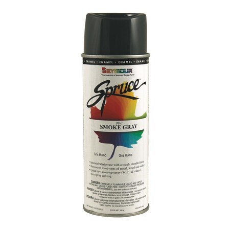 Seymour Of Sycamore 16 oz Spruce General Use Enamels Spray Paint, Smoke Gray, 12PK SE488700
